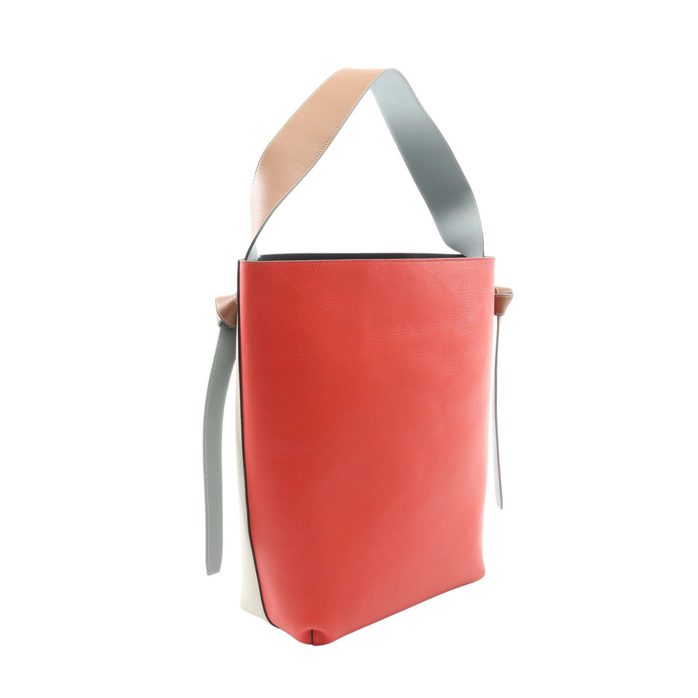 Celine Shoulder Blue Bag Twisted Cabas Ivory Leather White Red